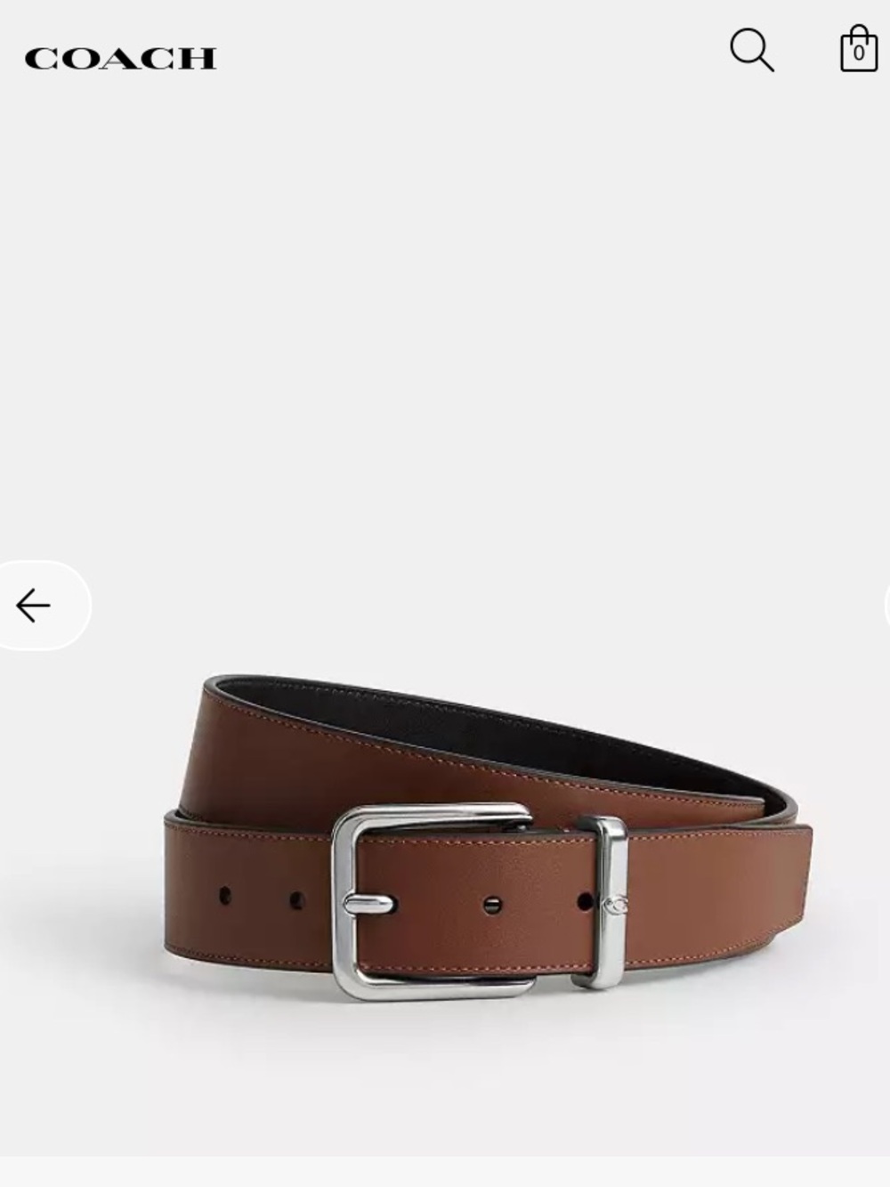 Vintage Coach Brown Leather Men’s Belt with Gold Buckle